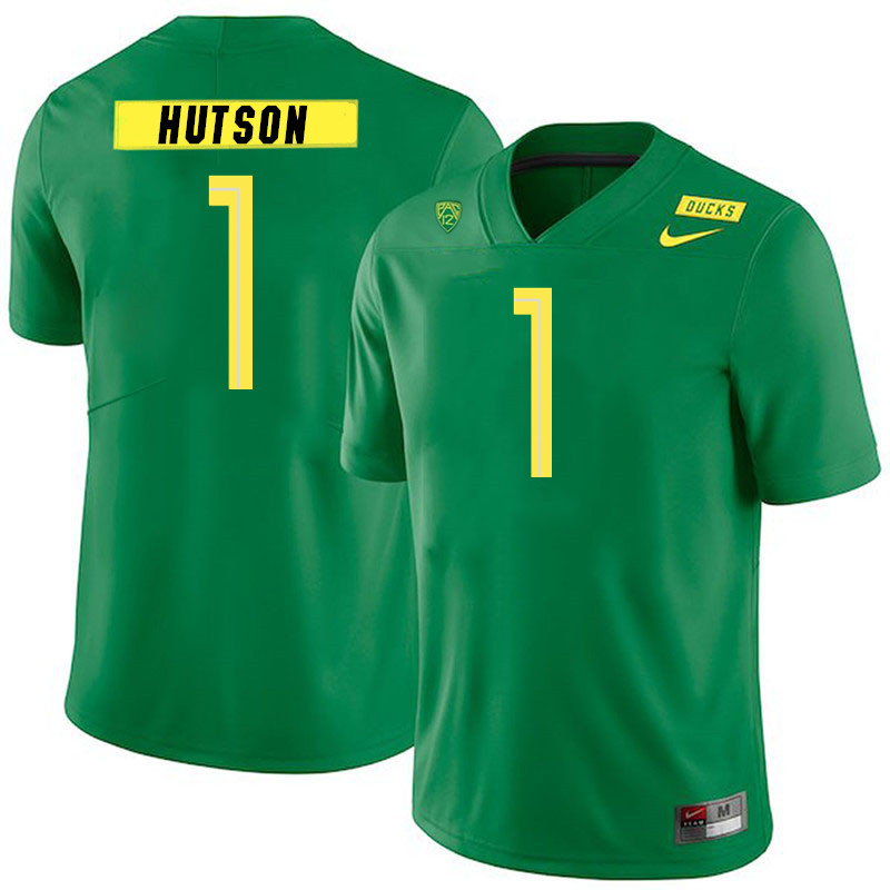 Men #1 Kris Hutson Oregon Ducks College Football Jerseys Stitched Sale-Green